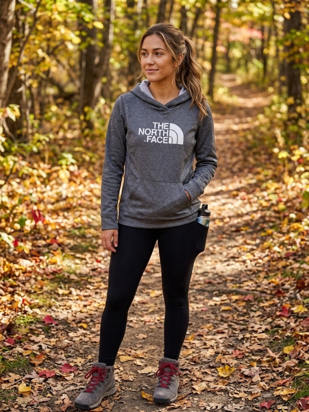 The North Face Women's Charcoal Gray Logo Hoodie